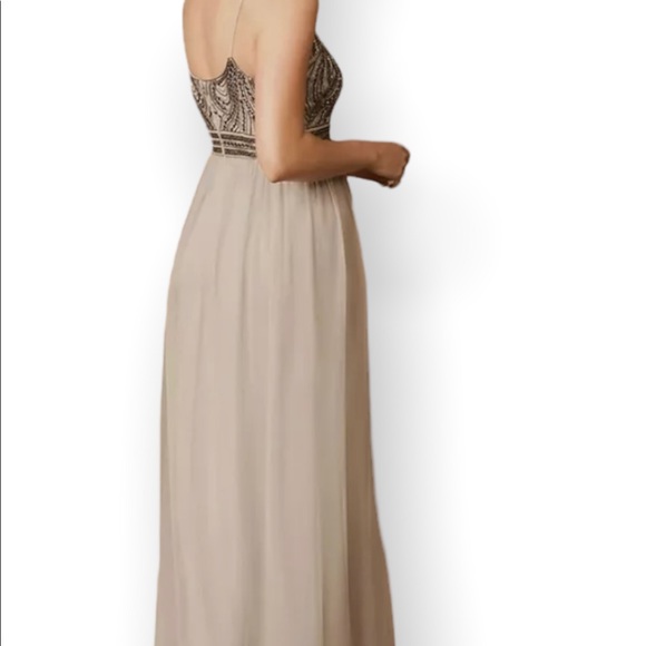 BHLDN Vilette 20 Blue Grey Fog Beaded Sequin Bodice Tulle Skirt Maxi Gown - Picture 3 of 10